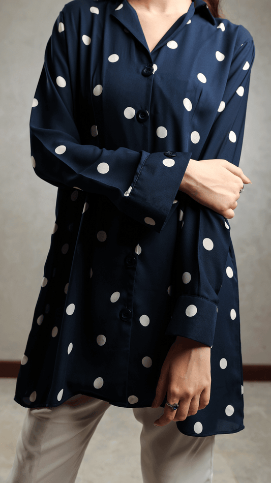 Navy Polka Co-Ord Set - AREEJ | Online