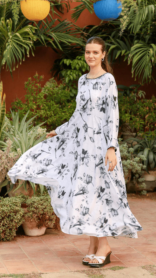 White Floral Maxi - AREEJ | Online