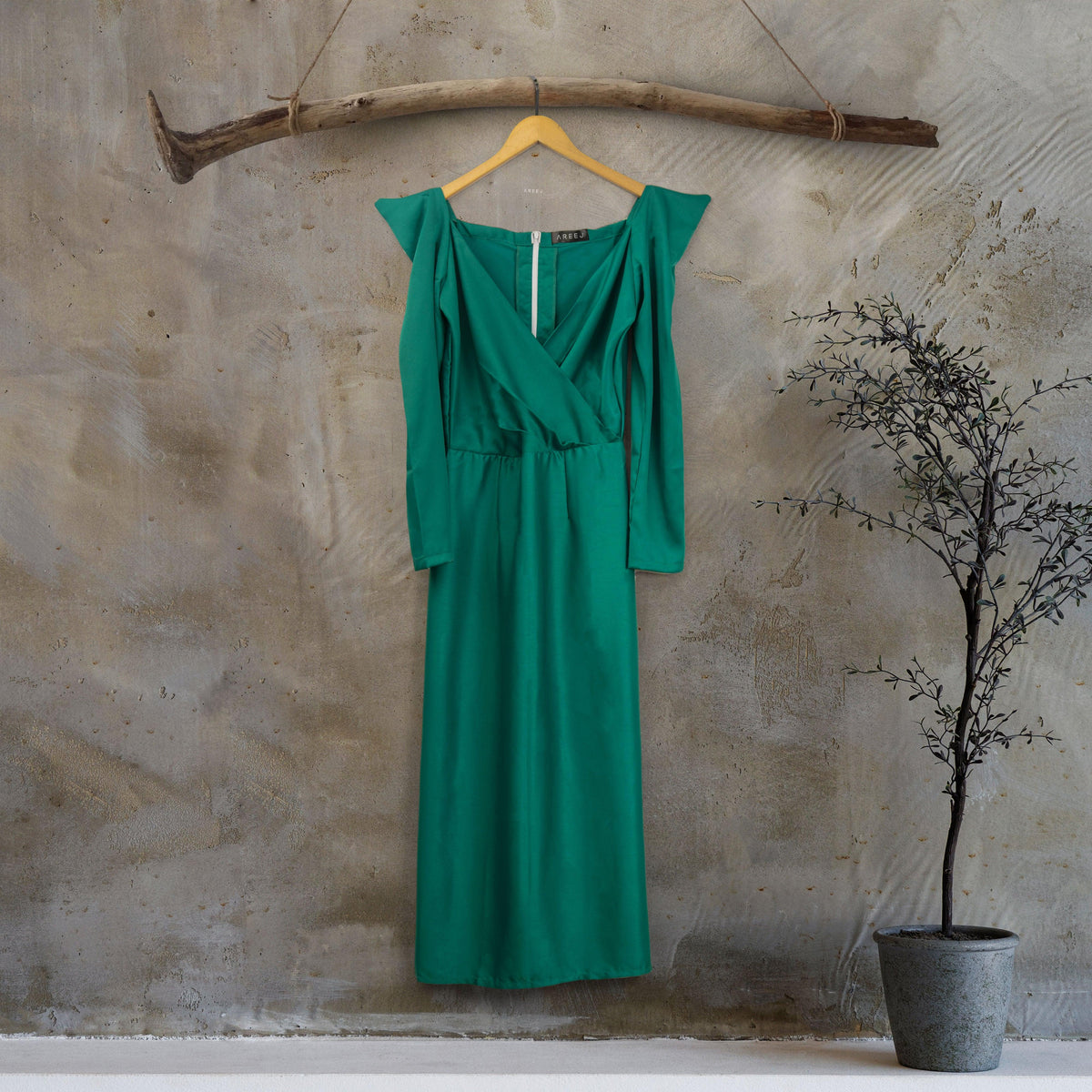 Yvette Jungle Green Midi Dress (Blue Available)