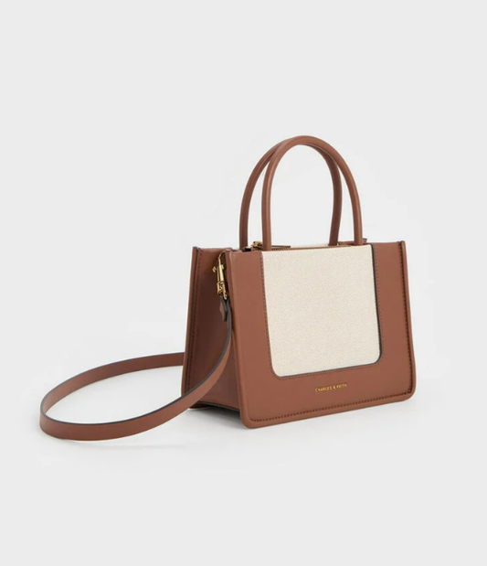 Charles & Ke*th - Mini Daylla Canvas Tote Bag - Tan -  Exp. Launch: 01/10/2024