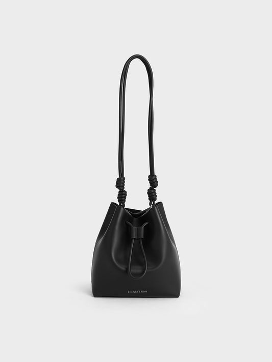 Charles & Ke*th - Leia Knotted Bucket Bag - Black -  Exp. Launch: 01/10/2024