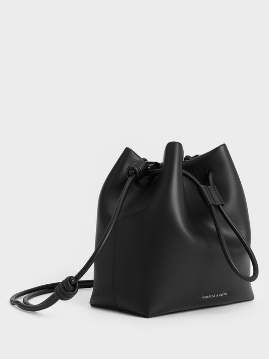 Charles & Ke*th - Leia Knotted Bucket Bag - Black -  Exp. Launch: 01/10/2024