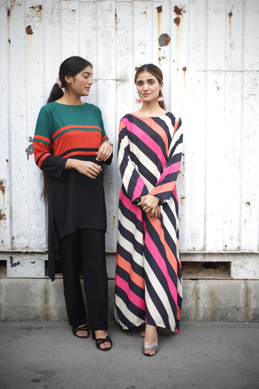 Multi Color Diagnol Maxi - AREEJ | Online